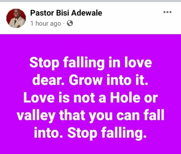 Love Is Not A Hole Or Valley That You Can Fall Into Bisi Adewale screenshot